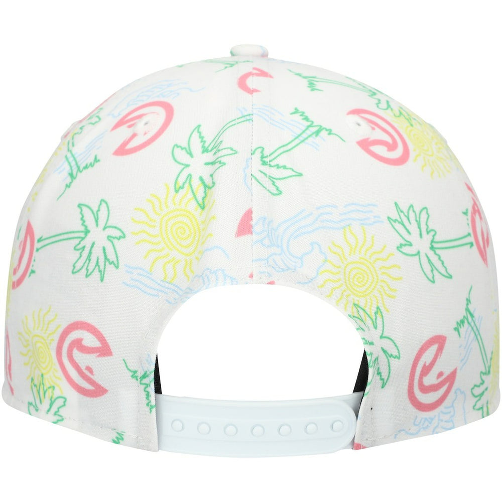 Atlanta Hawks Palm Trees and Waves Golfer Adjustable Hat White - New Era