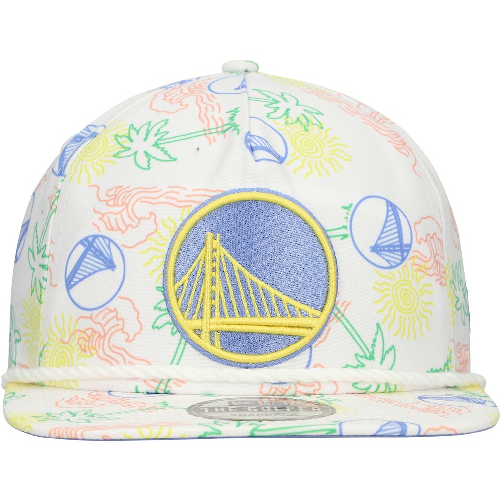 Golden State Warriors Palm Trees and Waves Golfer Adjustable Hat White - New Era