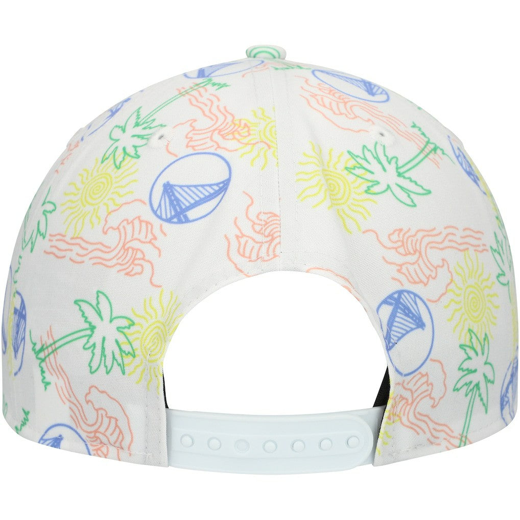 Golden State Warriors Palm Trees and Waves Golfer Adjustable Hat White - New Era