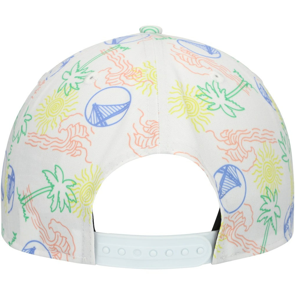 Golden State Warriors Palm Trees and Waves Golfer Adjustable Hat White - New Era