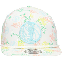Dallas Mavericks Palm Trees and Waves Golfer Adjustable Hat White - New Era