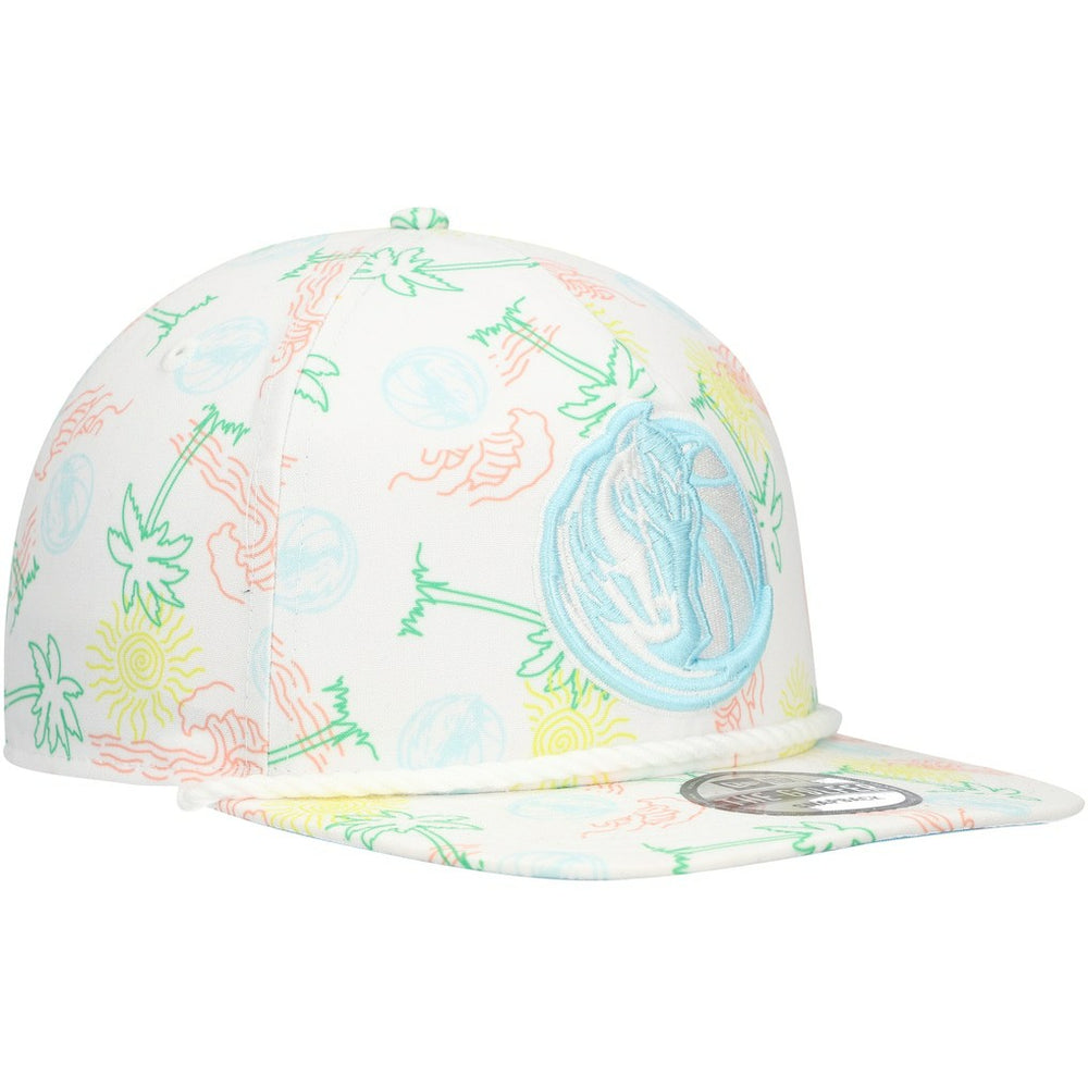 Dallas Mavericks Palm Trees and Waves Golfer Adjustable Hat White - New Era