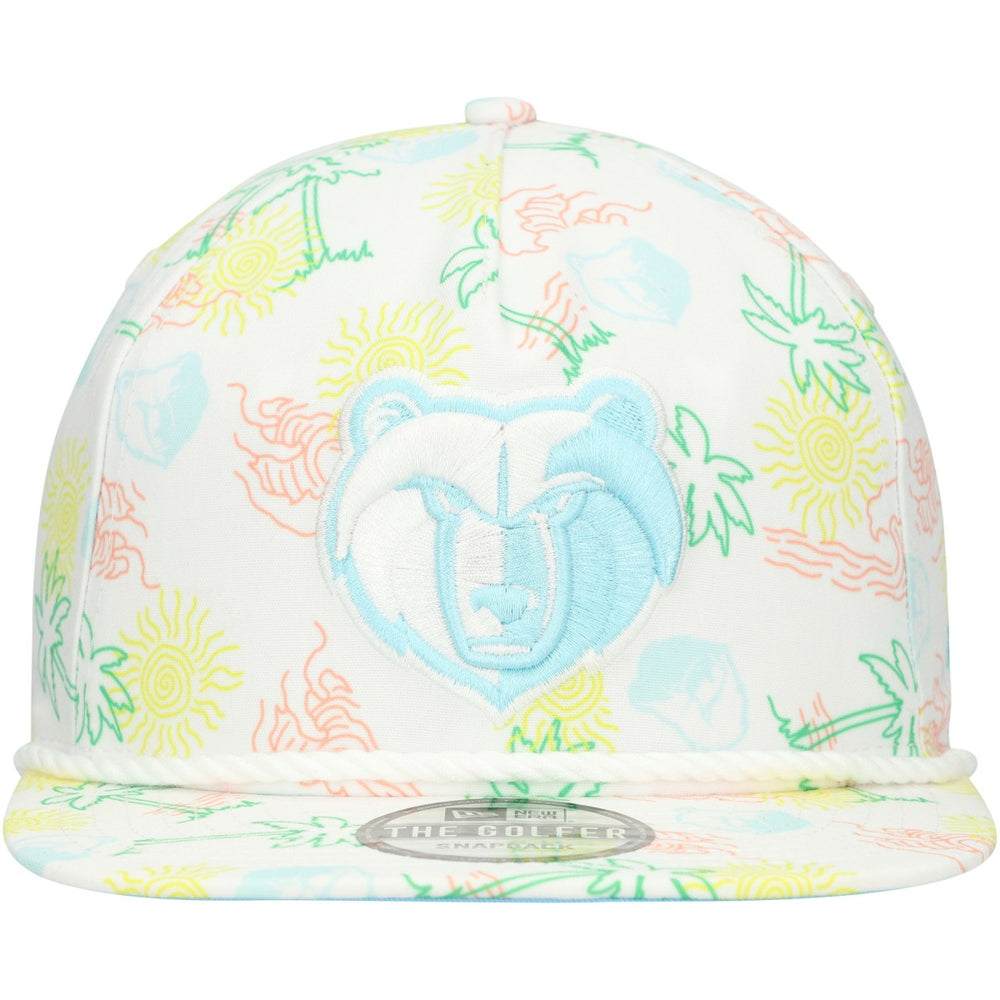 Memphis Grizzlies Palm Trees and Waves Golfer Adjustable Hat White - New Era