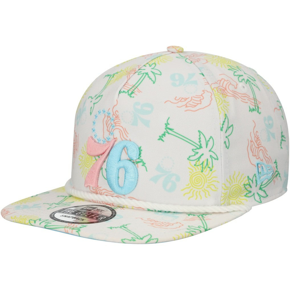 Philadelphia 76ers Palm Trees and Waves Golfer Adjustable Hat White - New Era outlet