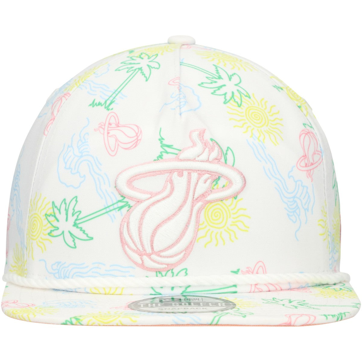 Miami Heat Palm Trees and Waves Golfer Adjustable Hat White - New Era