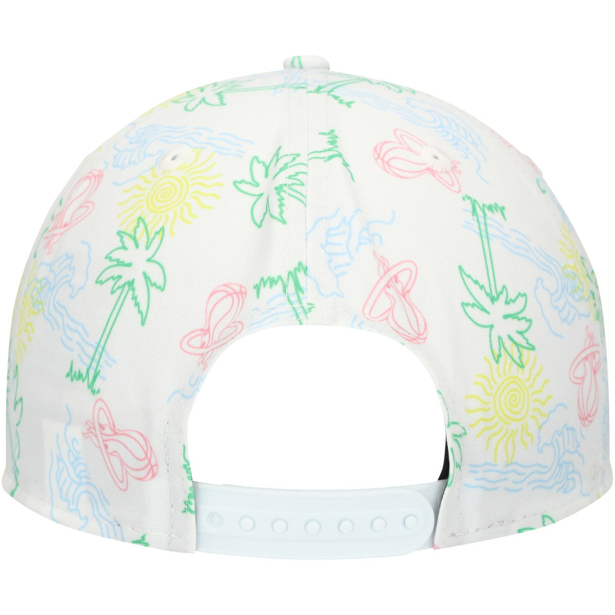 Miami Heat Palm Trees and Waves Golfer Adjustable Hat White - New Era