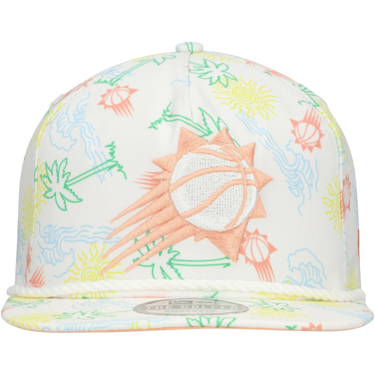 Phoenix Suns Palm Trees and Waves Golfer Adjustable Hat White - New Era