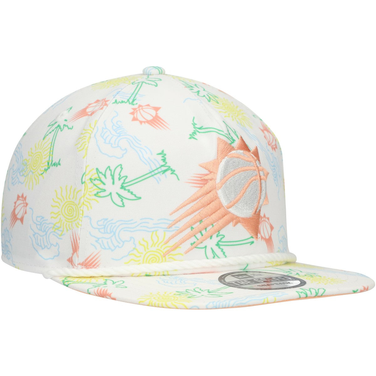 Phoenix Suns Palm Trees and Waves Golfer Adjustable Hat White - New Era