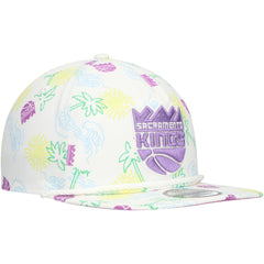 Sacramento Kings Palm Trees and Waves Golfer Adjustable Hat White - New Era