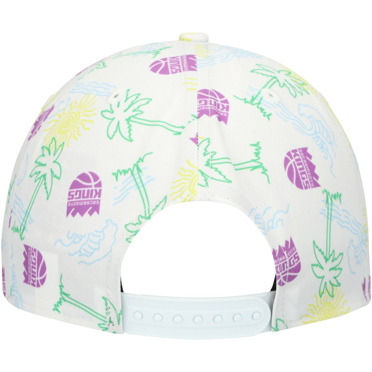 Sacramento Kings Palm Trees and Waves Golfer Adjustable Hat White - New Era