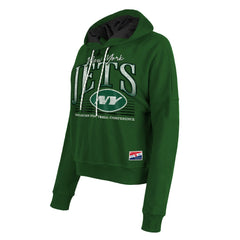 New York Jets New Era Women's Boxy Pullover Hoodie - Heather Green Hoodies