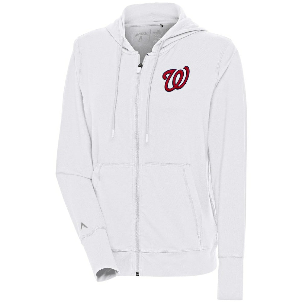 Washington Nationals Antigua Women's Moving Full-Zip Jacket - White Jackets