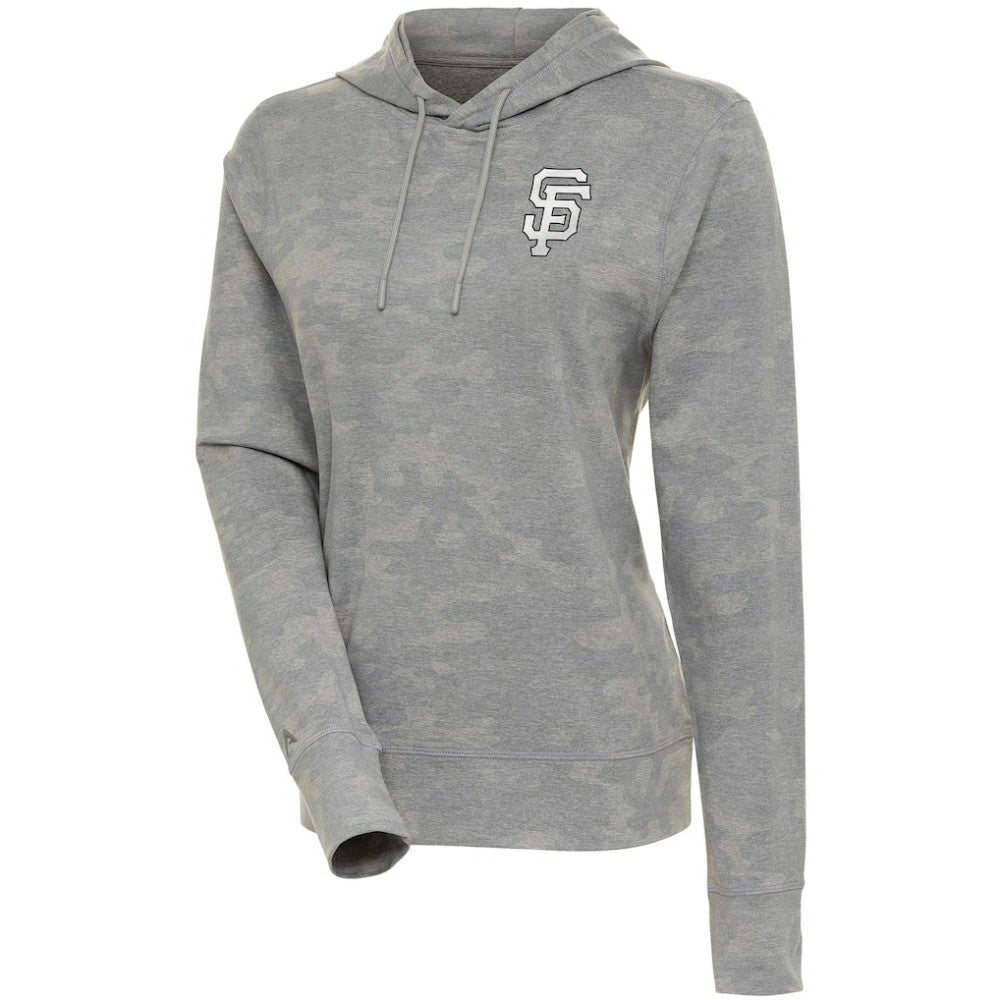 San Francisco Giants Antigua Women's Brushed Metallic Respite Pullover Hoodie - White Hoodies