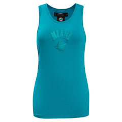 Miami Dolphins Pro Standard Women's Triple Tonal Racerback Tank Top - Aqua Tops