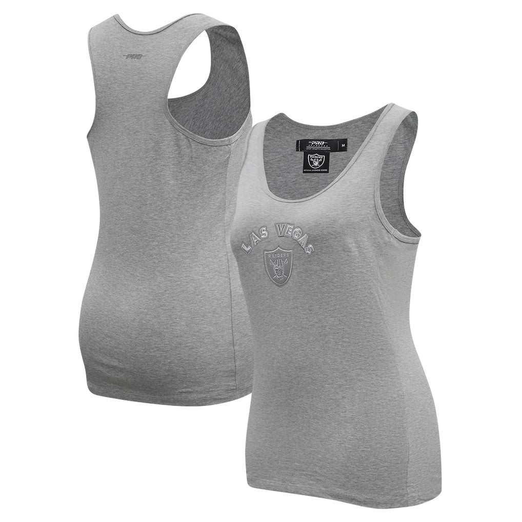 Las Vegas Raiders Pro Standard Women's Triple Tonal Racerback Tank Top - Gray Tops