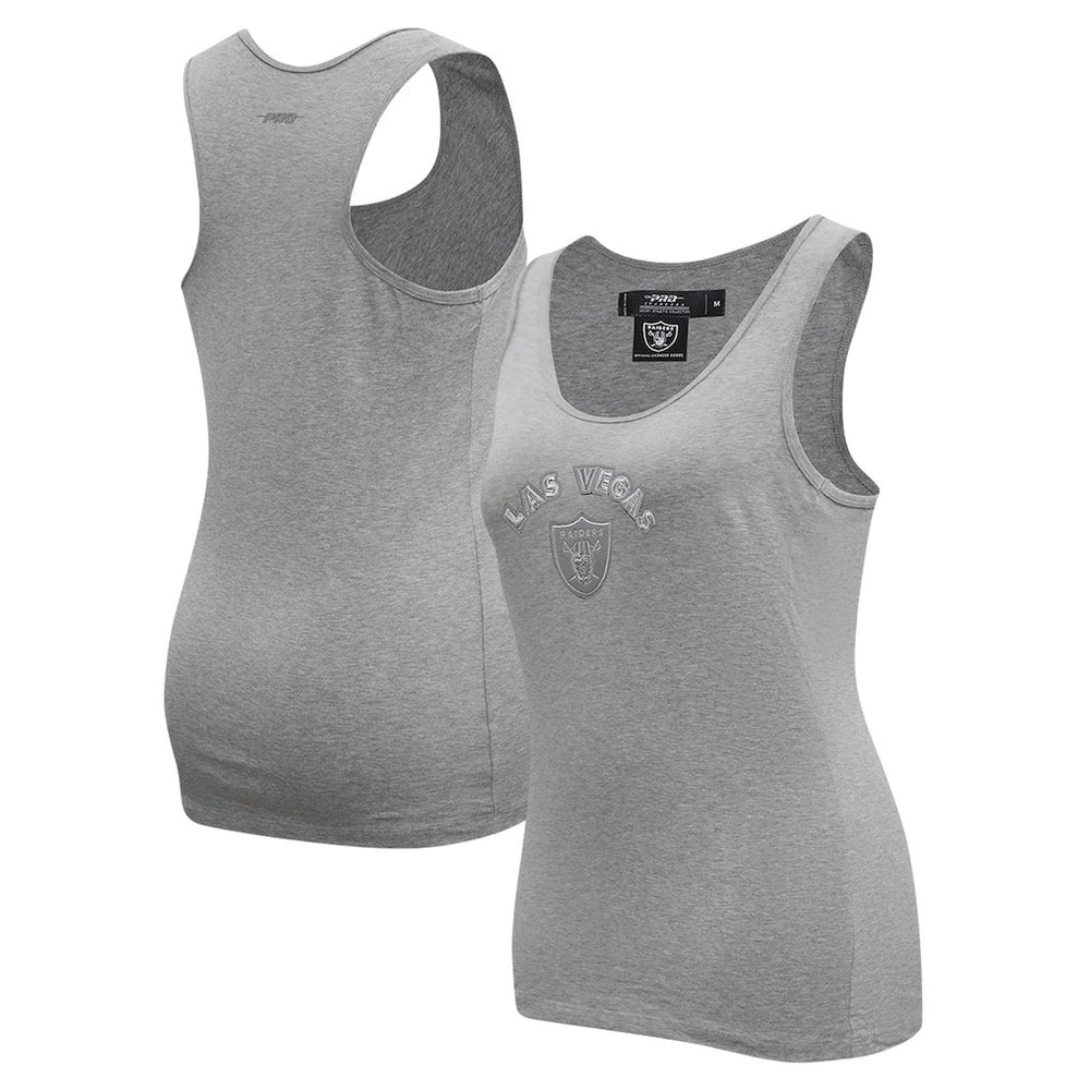 Las Vegas Raiders Pro Standard Women's Triple Tonal Racerback Tank Top - Gray Tops