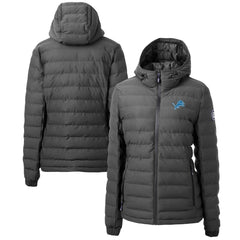 Detroit Lions Cutter & Buck Women's Mission Ridge Repreve Eco Insulated Full-Zip Puffer Jacket - Gray Jackets