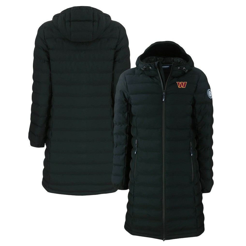 Washington Commanders Cutter & Buck Women's Mission Ridge Repreve Eco Insulated Long Full-Zip Puffer Jacket - Black Jackets