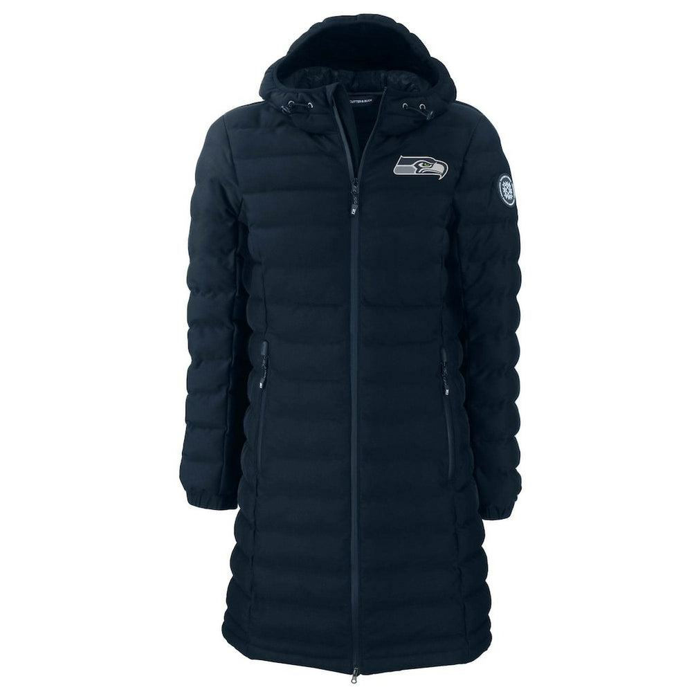 Seattle Seahawks Cutter & Buck Women's Mission Ridge Repreve Eco Insulated Long Full-Zip Puffer Jacket - Navy Jackets