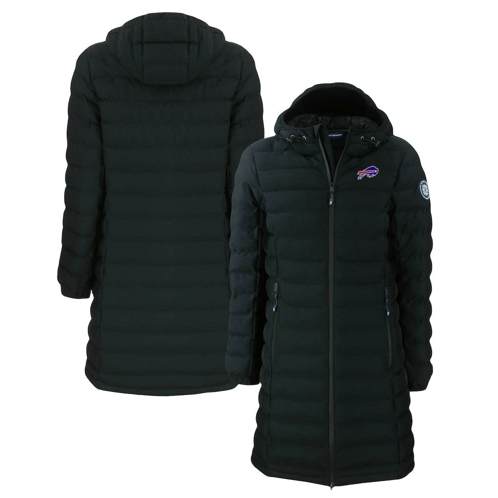 Buffalo Bills Cutter & Buck Women's Mission Ridge Repreve Eco Insulated Long Full-Zip Puffer Jacket - Black Jackets