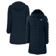 Buffalo Bills Cutter & Buck Women's Mission Ridge Repreve Eco Insulated Long Full-Zip Puffer Jacket - Navy Jackets
