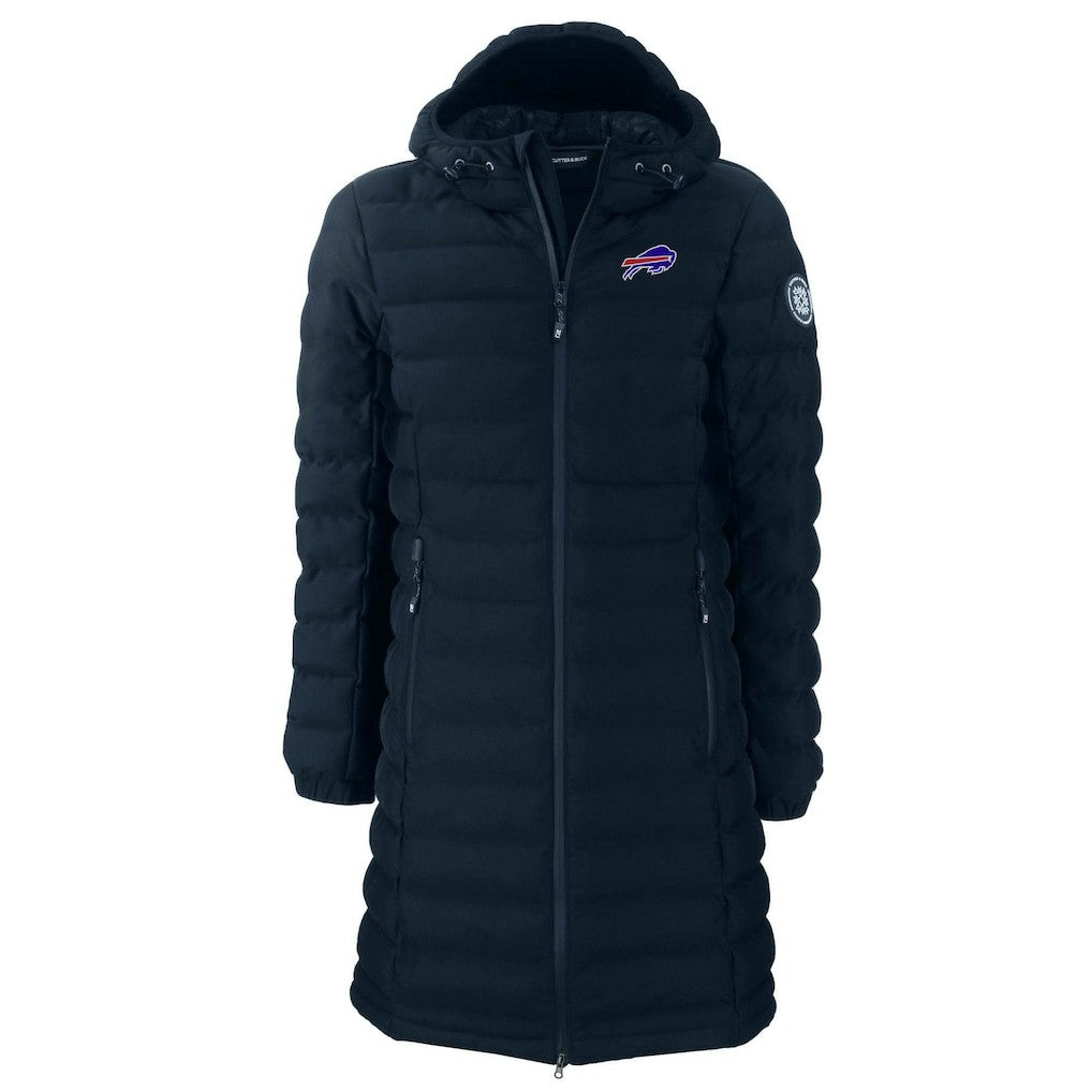 Buffalo Bills Cutter & Buck Women's Mission Ridge Repreve Eco Insulated Long Full-Zip Puffer Jacket - Navy Jackets