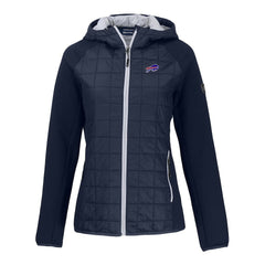 Buffalo Bills Cutter & Buck Women's Rainier Primaloft Eco Full-Zip Hybrid Jacket - Navy Jackets