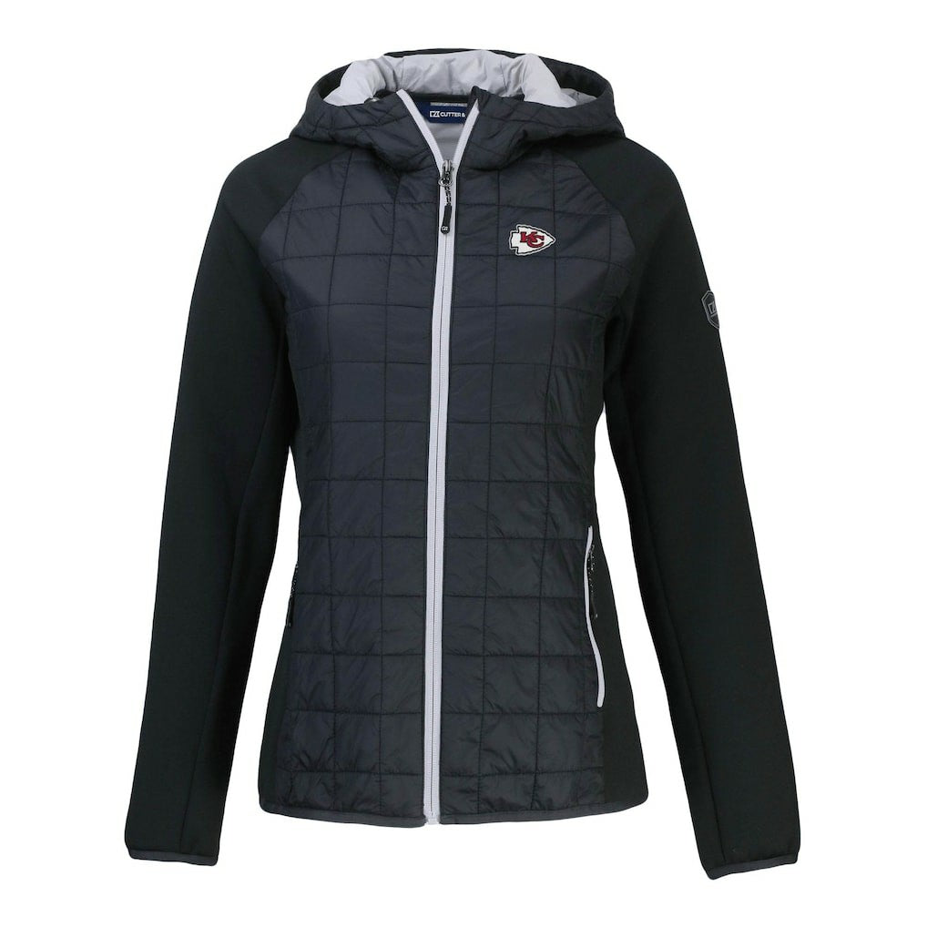 Kansas City Chiefs Cutter & Buck Women's Rainier Primaloft Eco Full-Zip Hybrid Jacket - Black Jackets