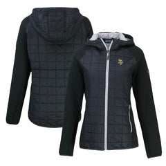 Minnesota Vikings Cutter & Buck Women's Rainier Primaloft Eco Full-Zip Hybrid Jacket - Black Jackets
