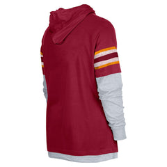 Washington Commanders New Era Twofer Long Sleeve Hooded T-Shirt - Burgundy T-shirts
