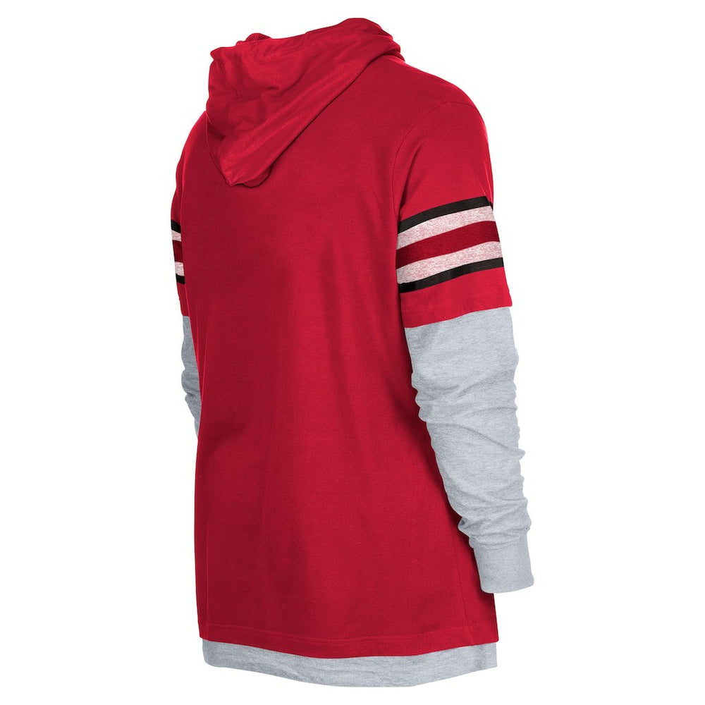 Arizona Cardinals New Era Twofer Long Sleeve Hooded T-Shirt - Cardinal T-shirts