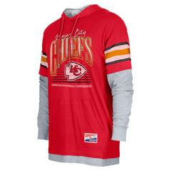 Kansas City Chiefs New Era Twofer Long Sleeve Hooded T-Shirt - Red T-shirts
