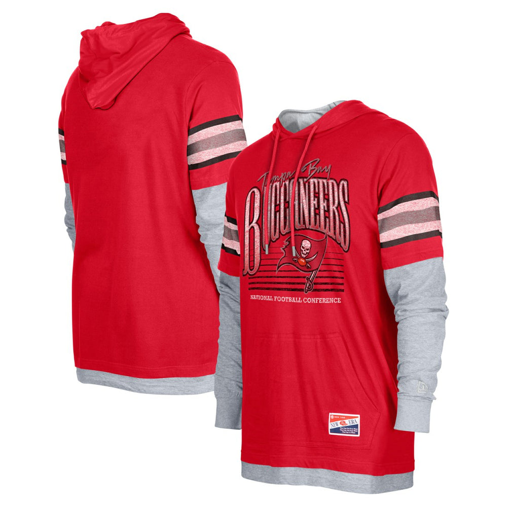 Tampa Bay Buccaneers New Era Twofer Long Sleeve Hooded T-Shirt - Red T-shirts