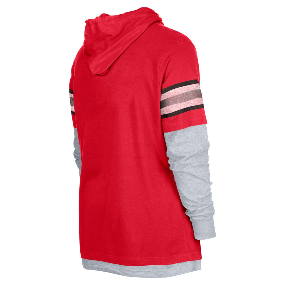 Tampa Bay Buccaneers New Era Twofer Long Sleeve Hooded T-Shirt - Red T-shirts