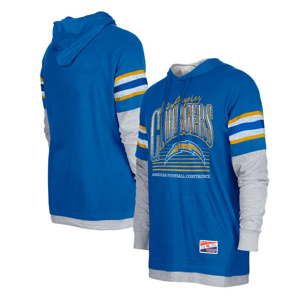 Los Angeles Chargers New Era Twofer Long Sleeve Hooded T-Shirt - Royal T-shirts