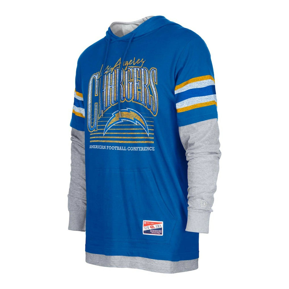 Los Angeles Chargers New Era Twofer Long Sleeve Hooded T-Shirt - Royal T-shirts