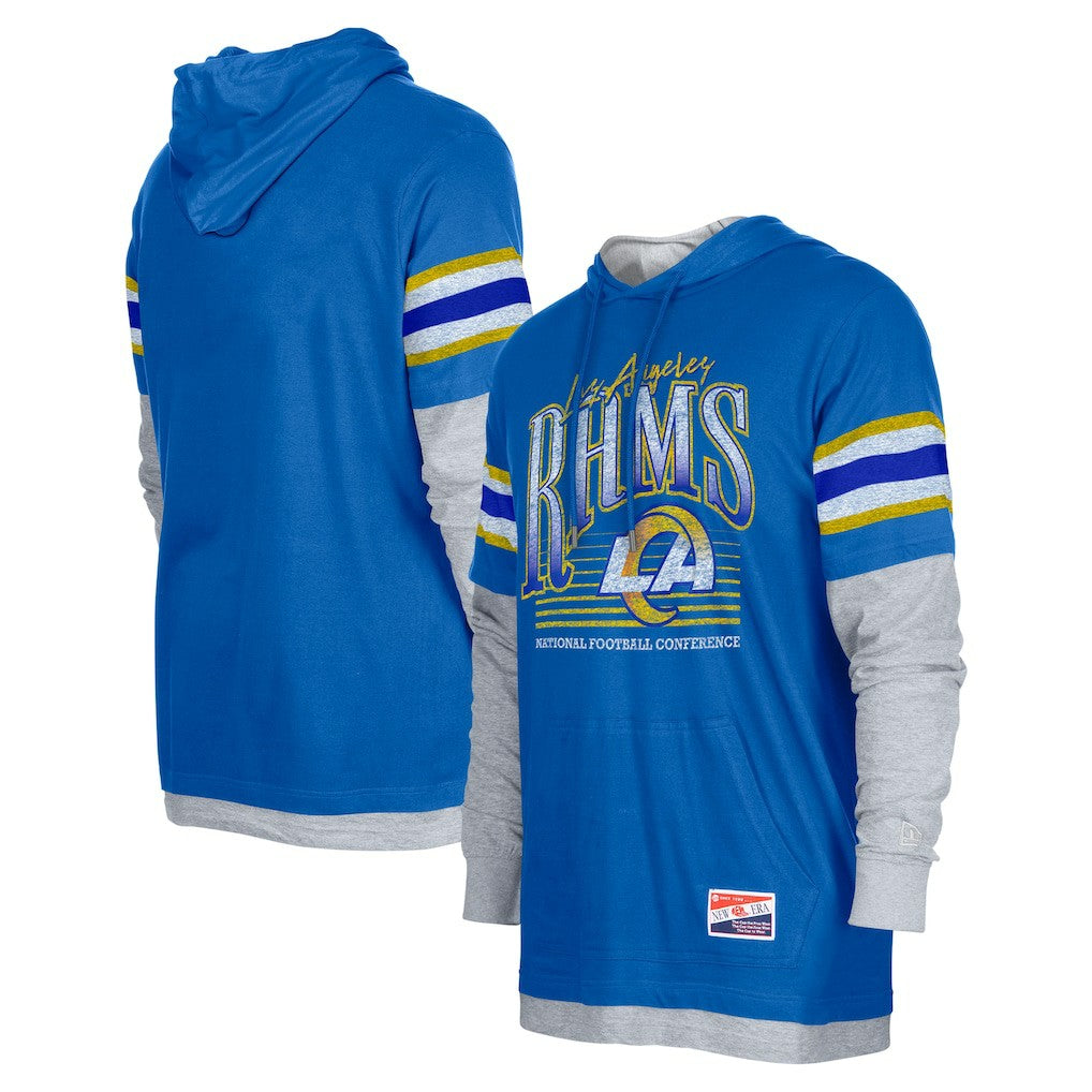 Los Angeles Rams New Era Twofer Long Sleeve Hooded T-Shirt - Royal T-shirts