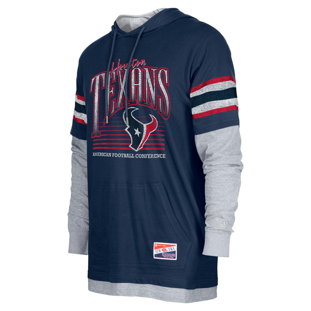 Houston Texans New Era Twofer Long Sleeve Hooded T-Shirt - Navy T-shirts
