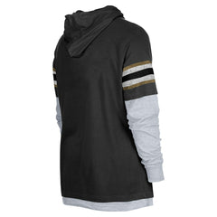 New Orleans Saints New Era Twofer Long Sleeve Hooded T-Shirt - Black T-shirts