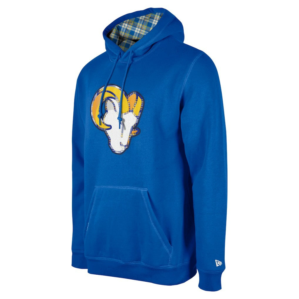 Los Angeles Rams New Era 3rd Down Plaid Pullover Hoodie - Royal Hoodies