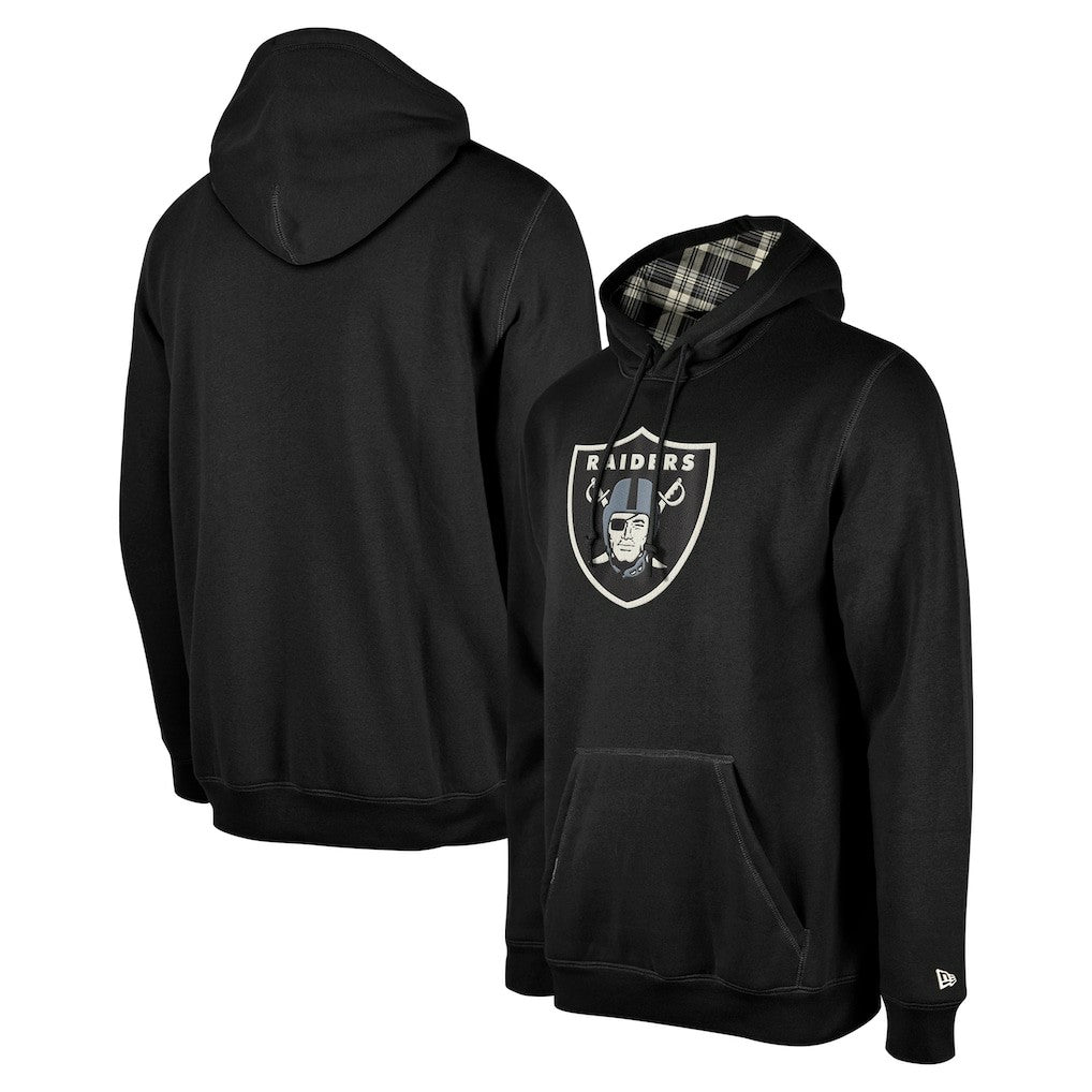 Las Vegas Raiders New Era 3rd Down Plaid Pullover Hoodie - Black Hoodies