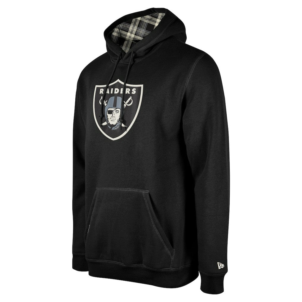 Las Vegas Raiders New Era 3rd Down Plaid Pullover Hoodie - Black Hoodies