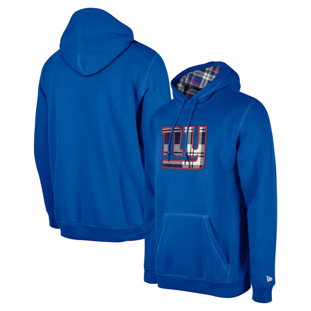 New York Giants New Era 3rd Down Plaid Pullover Hoodie - Royal Hoodies