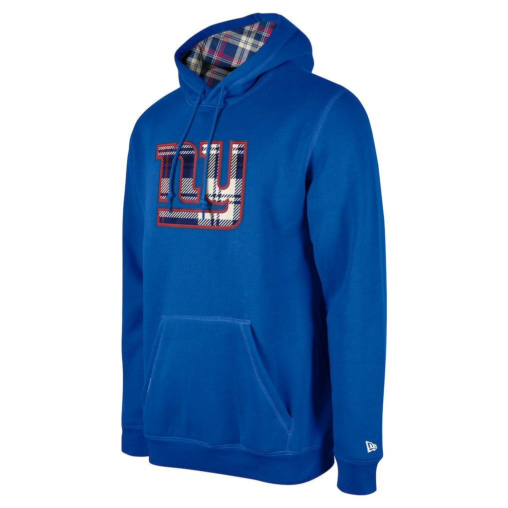 New York Giants New Era 3rd Down Plaid Pullover Hoodie - Royal Hoodies