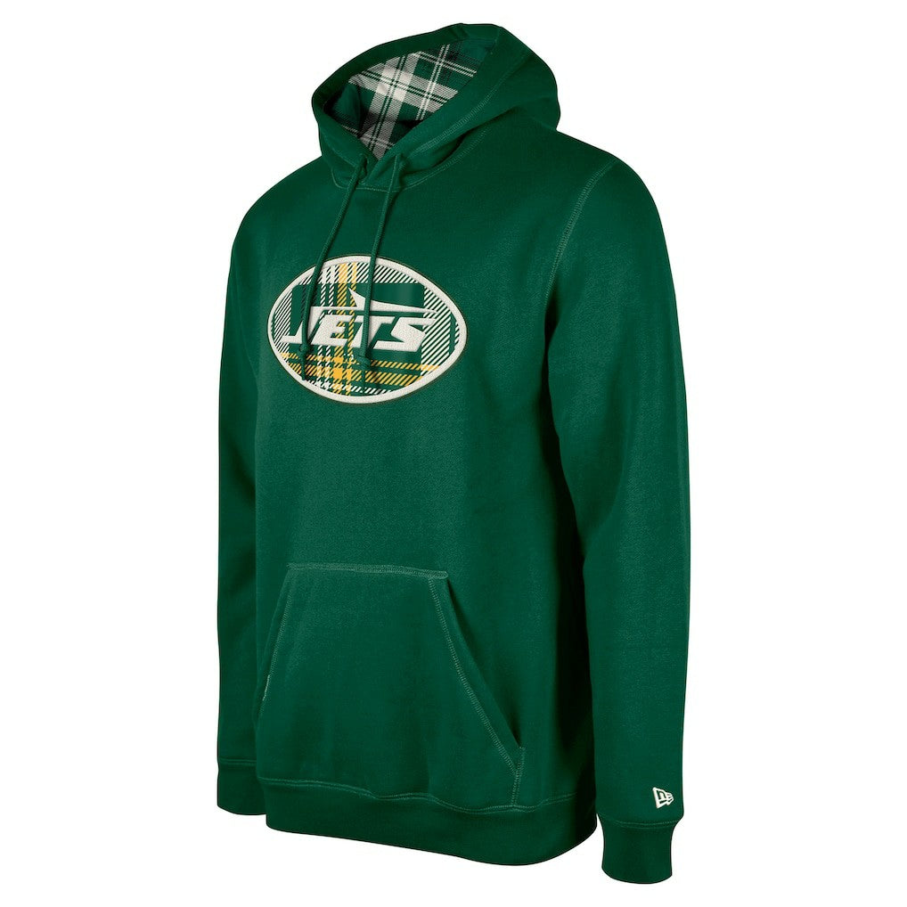 New York Jets New Era 3rd Down Plaid Pullover Hoodie - Green Hoodies