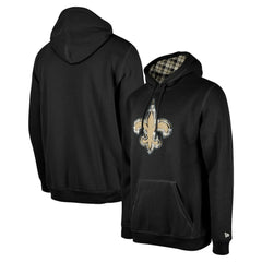New Orleans Saints New Era 3rd Down Plaid Pullover Hoodie - Black Hoodies