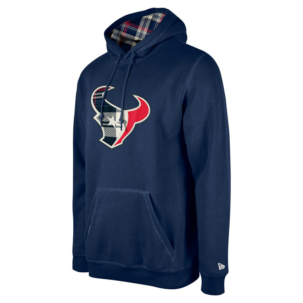 Houston Texans New Era 3rd Down Plaid Pullover Hoodie - Navy Hoodies