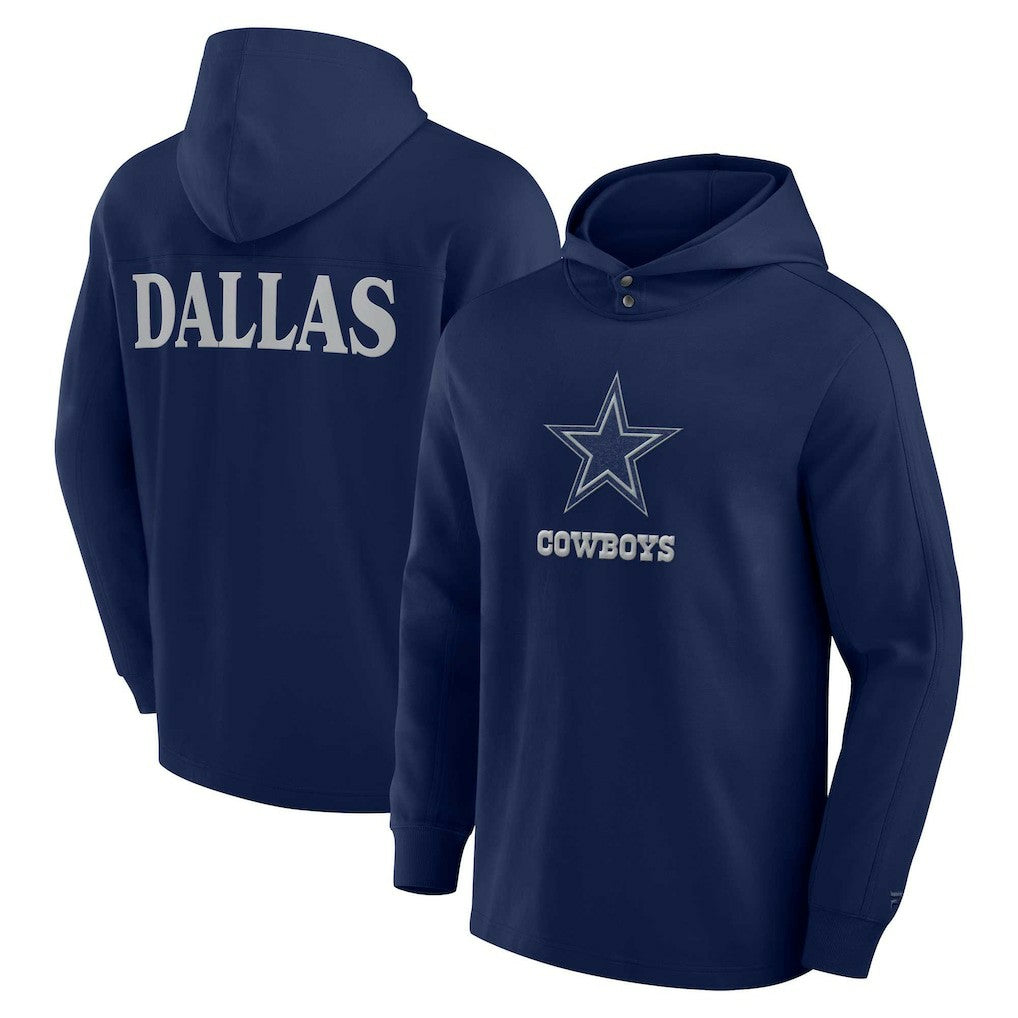 Dallas Cowboys Elements Blaze Tri-Blend Long Sleeve Hoodie T-Shirt - Navy Hoodies