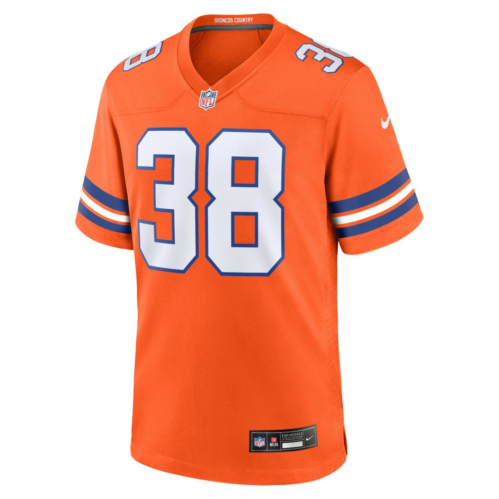 Jaleel McLaughlin Denver Broncos Mile High Collection 1977 Throwback Player Game Jersey - Orange Jerseys