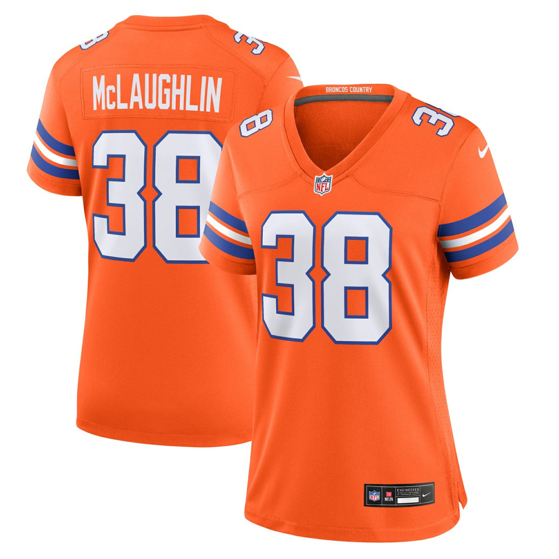 Jaleel McLaughlin Denver Broncos Women's Mile High Collection 1977 Throwback Player Game Jersey - Orange Jerseys